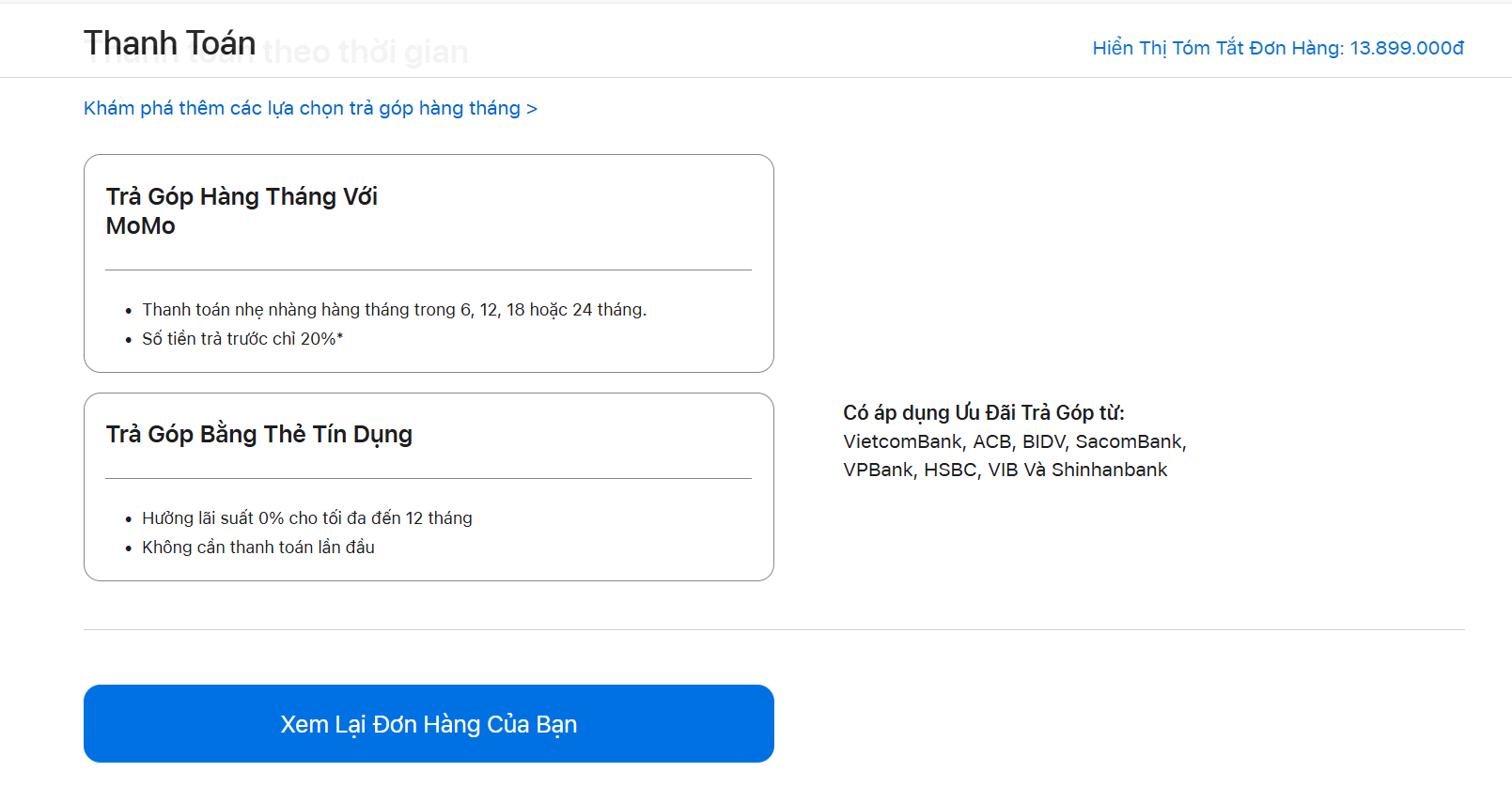 Có thể bạn chưa biết: Apple Store Online Việt Nam đã có trả góp thẻ tín dụng 0% lãi và phí