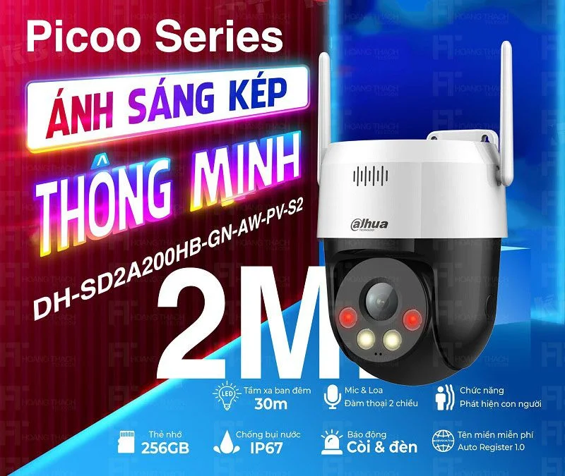 DH-SD2A200HB-GN-AW-PV-S2 Dòng camera IP WIFI 360 Thương hiệu Dahua hỗ trợ ánh sáng kép